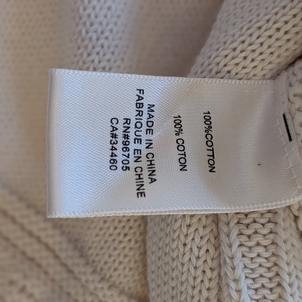 Rebecca Taylor Size S, Cream cotton sweater with soft ruffles front, back. - Picture 3 of 6